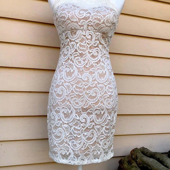 White lace formal cocktail dress size 5 - Picture 4 of 11